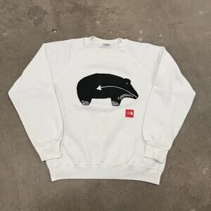 RARE VINTAGE 80S NORTH FACE GRAPHIC CREWNECK SWEATSHIRT WHITE MEDIUM USA